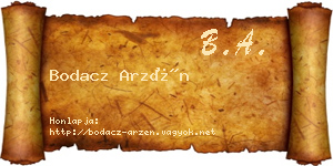 Bodacz Arzén névjegykártya